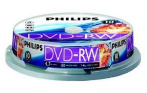 Диск для записи DVD-RW 4x 4.7Gb CakeBox (10шт) Philips ― Компьютерная фирма Меридиан