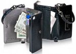 Кожаный чехол-кошелек Bling My Thing для iPhone 5. Цвет: черный/серый. wi5-lm-bk-bgu
