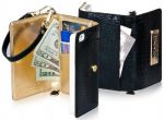Кожаный чехол-кошелек Bling My Thing для iPhone 5. Цвет: черный/золотой. wi5-lm-wh-bgl