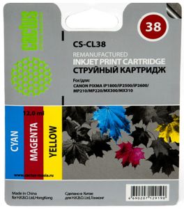 Картридж Cactus Canon CL-38 Color (1800/2500/1900/2600; MX 300/310; MP 190/210/220/140. Трехцветный. ― Компьютерная фирма Меридиан