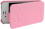 Чехол защитный для iPhone 4/4s HOCO Earl Fashion вертикальный (flip) кожа Pink; hand made