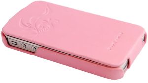 Чехол защитный для iPhone 4/4s HOCO Earl Fashion вертикальный (flip) кожа Pink; hand made ― Компьютерная фирма Меридиан
