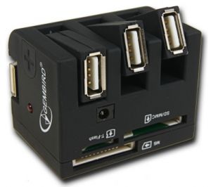 ХАБ USB 2.0 HUB 3port GEMBIRD UHB-FD1 (складные порты; без дополнительного питания; card reader/writ ― Компьютерная фирма Меридиан