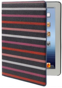 Чехол для new iPad нескользящий; кожаный с держателем черн Stripe Style Scratch Resistant (0474B) ― Компьютерная фирма Меридиан