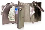 Кожаный чехол-кошелек Bling My Thing для iPhone 5. Цвет: серый. wi5-lm-bk-gun